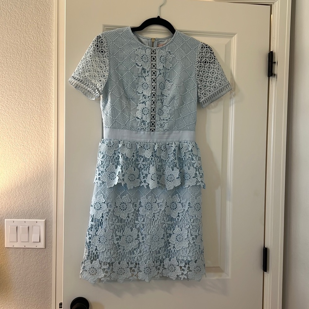 Ted baker blue lace dress